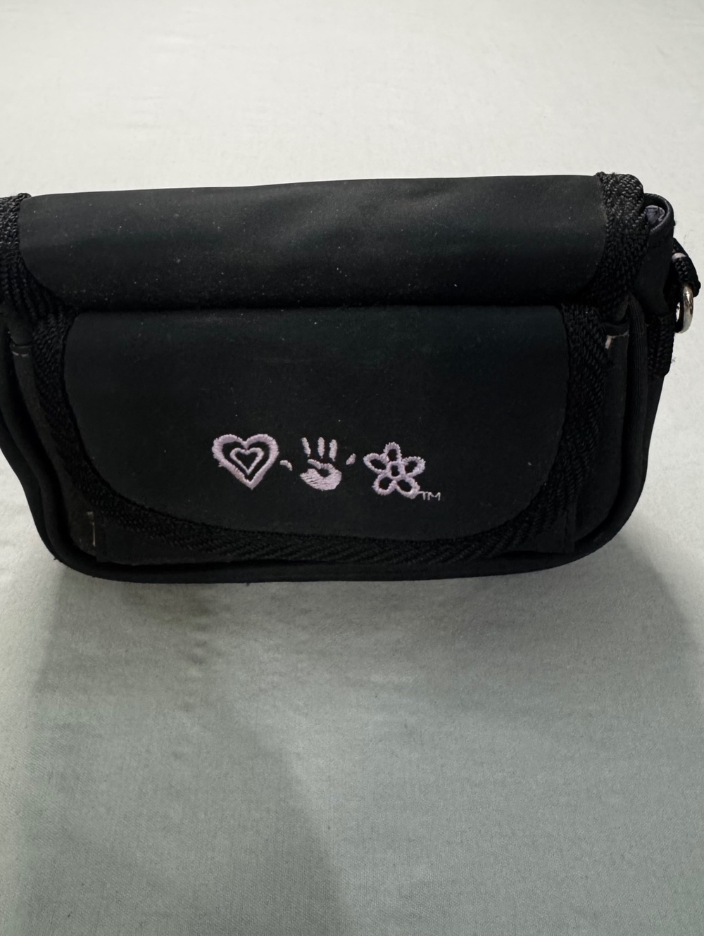 Mudd Y2K Black Mini Bag Purse Purple Floral Lined Vintage 2000s